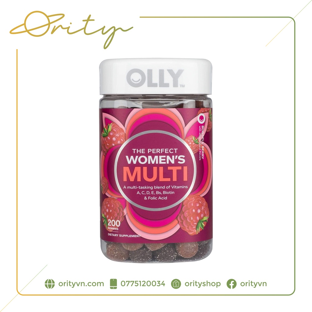 Kẹo dẻo bổ sung Vitamin cho nữ Olly The Perfect Women's Multi - 200 viên