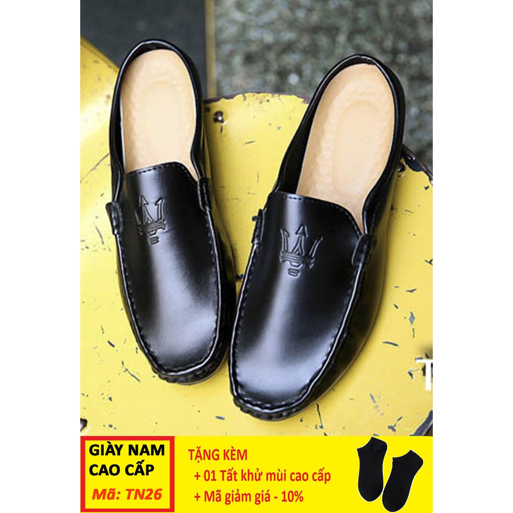 Giày Nam 💝FREESHIP💝 GIày Lười Kiểu Hở Gót Phong Cách Ôm Chân | BigBuy360 - bigbuy360.vn