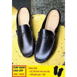 Giày Nam 💝FREESHIP💝 GIày Lười Kiểu Hở Gót Phong Cách Ôm Chân