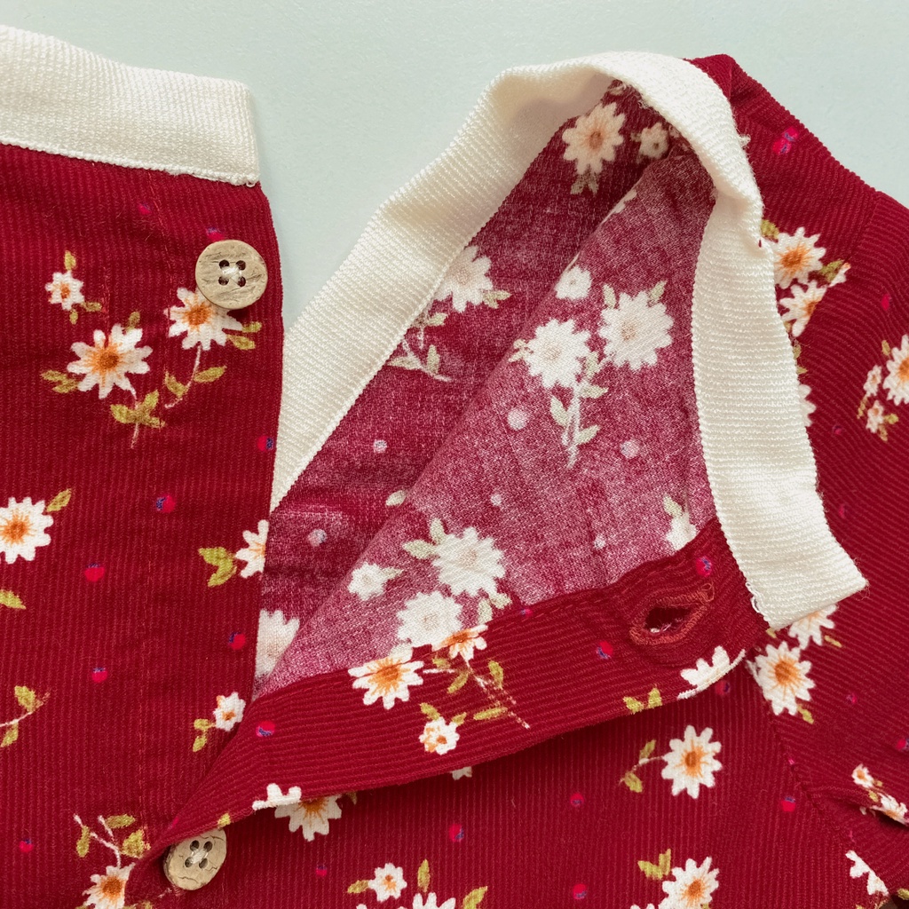 Set hanbok hàn quốc hoa nhí nhung phối voan kèm kẹp tóc bé gái 1 2 3 4 5 6 tuổi MINTSCLOSET Mint's Closet - GS1039