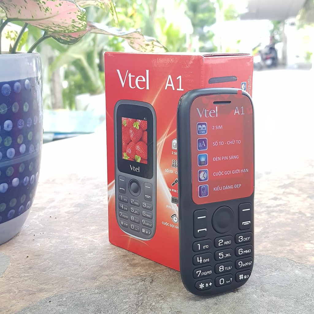 Điện Thoại GSM Vtel A1 (2 Sim) - Số To, Chữ To, Pin Bền, FM loa ngoài, Thiết Kế Đẹp - Hàng Chính Hãng, Bảo Hành 12 Tháng | BigBuy360 - bigbuy360.vn