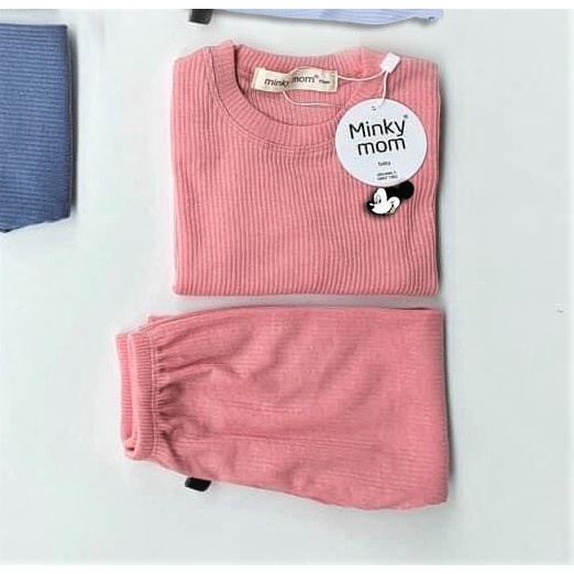 Bộ len tăm dài tay cho bé trai bé gái, quần áo thu đông thun len gân Minky Mom [Chất Cực Đẹp]