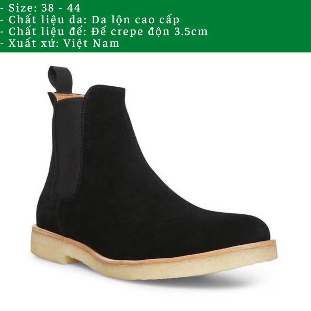 Giày Chelsea boots thời trang nam chất liệu da lộn màu đen 💖Bảo hành 12 tháng💖 | BigBuy360 - bigbuy360.vn