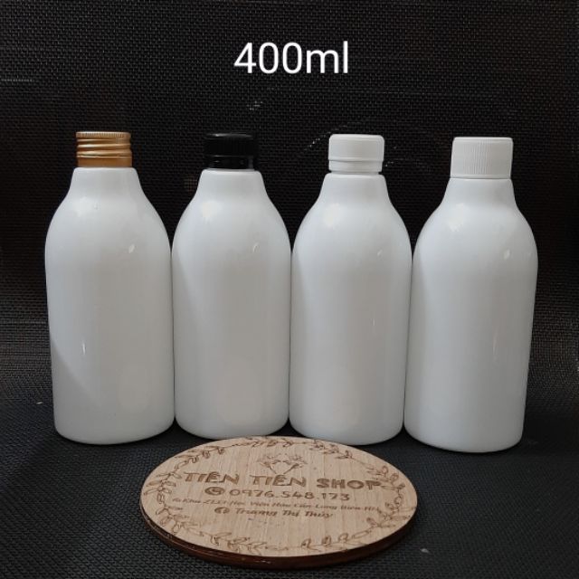 Chai nhựa trắng tròn 400ml nắp vặn