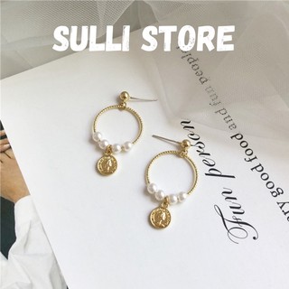 Khuyên tai bông tai Pearl Coin Hàn Quốc Sulli store 002