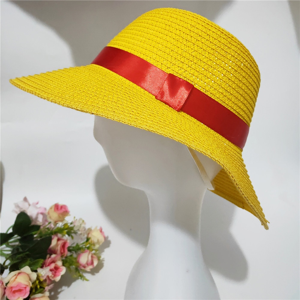 Nón rơm họa tiết hoạt hình Luffy D Luffy phong cách Nhật Bản