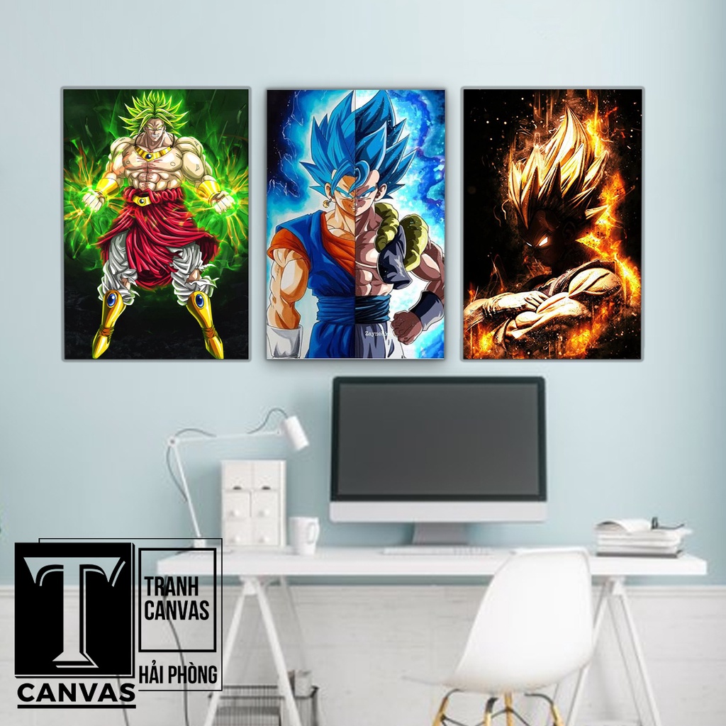 Tranh canvas tràn viền treo tường, tranh Anime hoạt hình Nhật Bản Dragon Ball 01-12