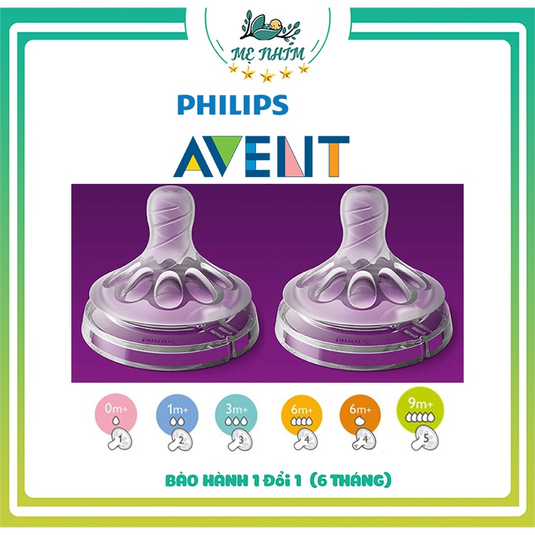 Núm ty Avent Natural cổ rộng mô phỏng ty mẹ tự nhiên [Hàng chính hãng philips] [Shop mẹ nhím]