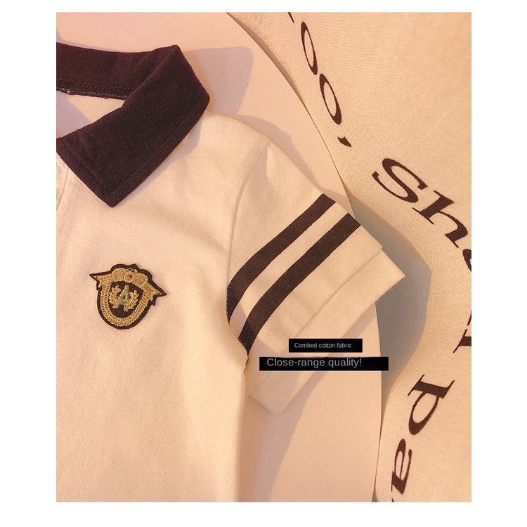 Áo Liền Quần Polo Tay Ngắn Vải Cotton Thời Trang Cao Cấp Dành Cho Bé Sơ Sinh