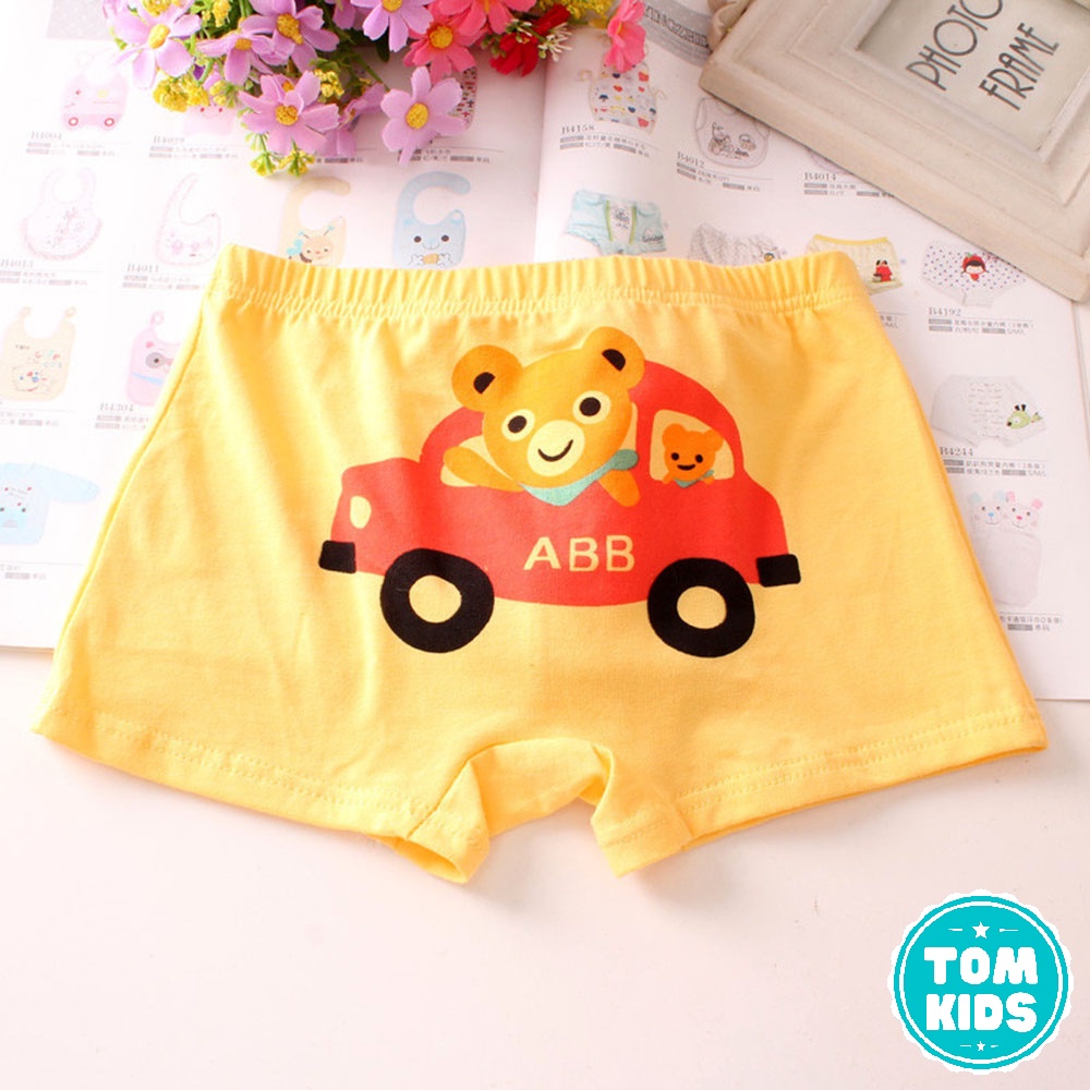 SET 4 Quần Lót Cho Bé Trai Chất Liệu COTTON Kháng Khuẩn Co Giãn Đàn Hồi Tốt Họa Tiết Ô tô Dễ Thương Mã DL-011