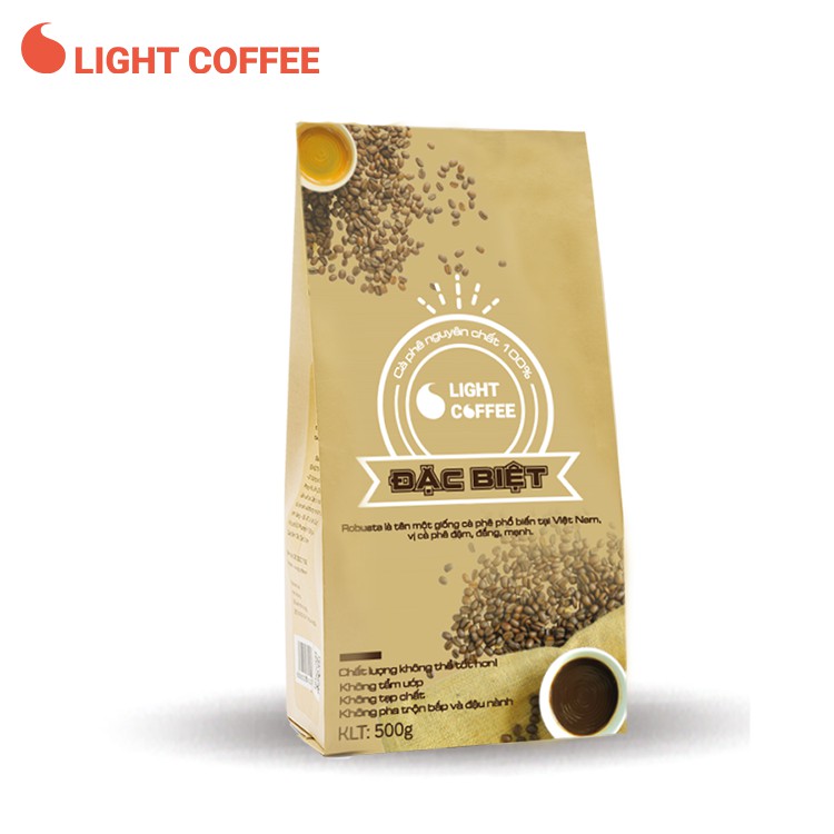 Cà phê Đặc biệt Light Coffee dạng bột nguyên chất 100% , Vị đậm đắng mạnh -500gr