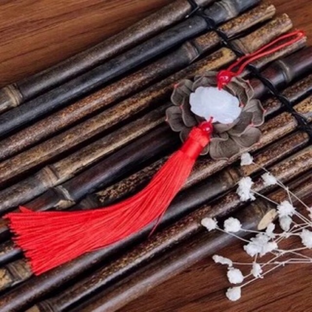 Dây tua rua đồng tâm kết Ngọc bội hoa sen - liễn treo cành đào, cành mai trang trí Tết, hộp quà, áo dài