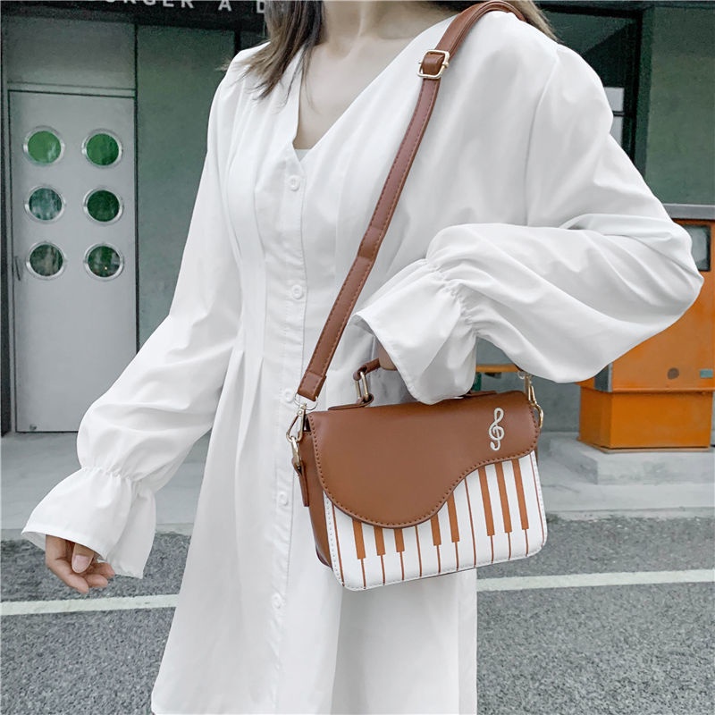 Túi Đeo Chéo Vuông Nhỏ Màu Tương Phản Thời Trang Cho Nữ