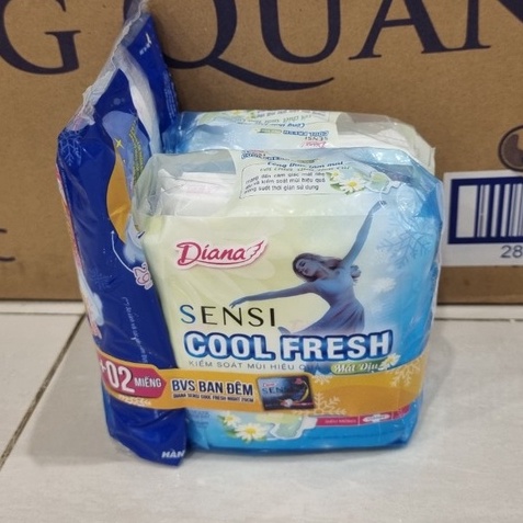[Tặng Thêm 2 Miếng]Băng Vệ Sinh Diana Sensi Cool Fresh Mặt Bông 23cm Có Cánh - 8 Miếng Mẫu Mới Hoa Cúc