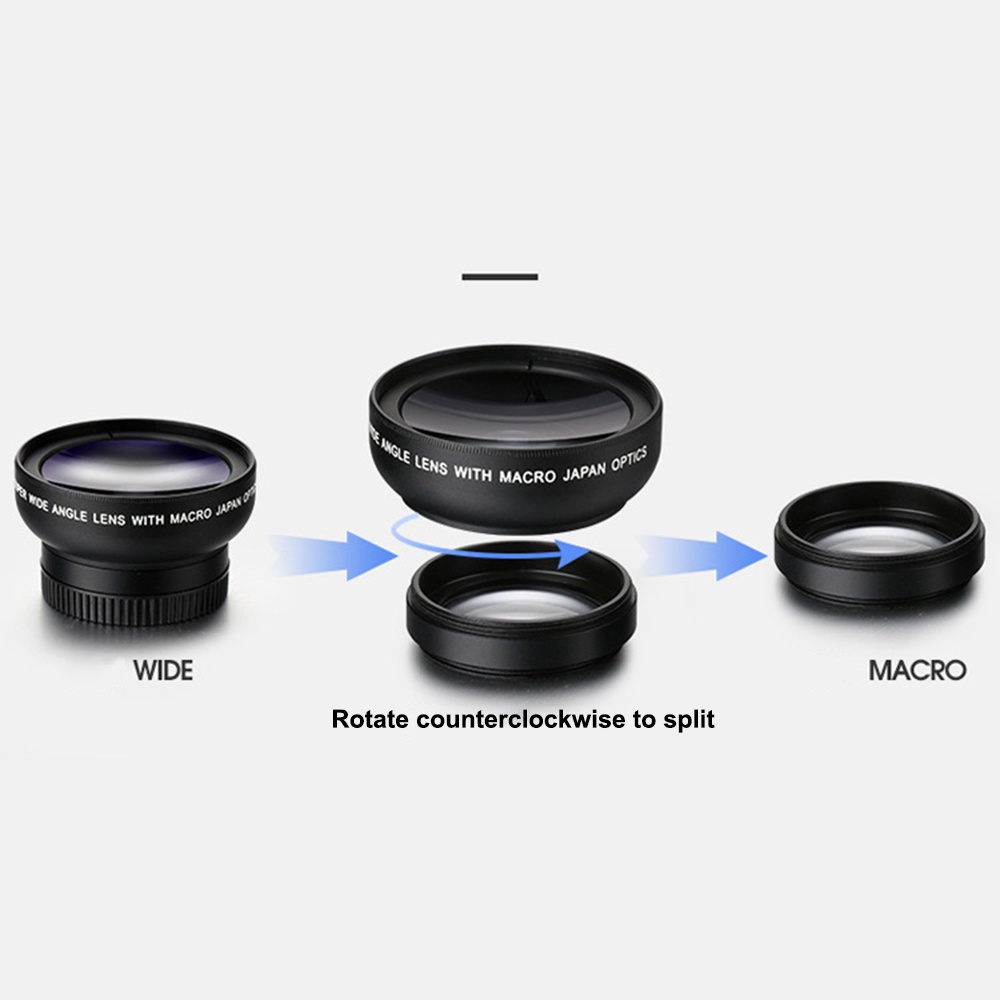 Ống Kính Góc Siêu Rộng 37MM 0.45X 49UV + macro Cho Điện Thoại