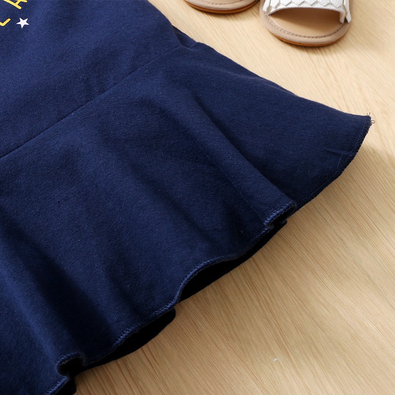 Đầm Mikrdoo vải cotton thiết kế tay ngắn đáng yêu thoải mái dành cho bé