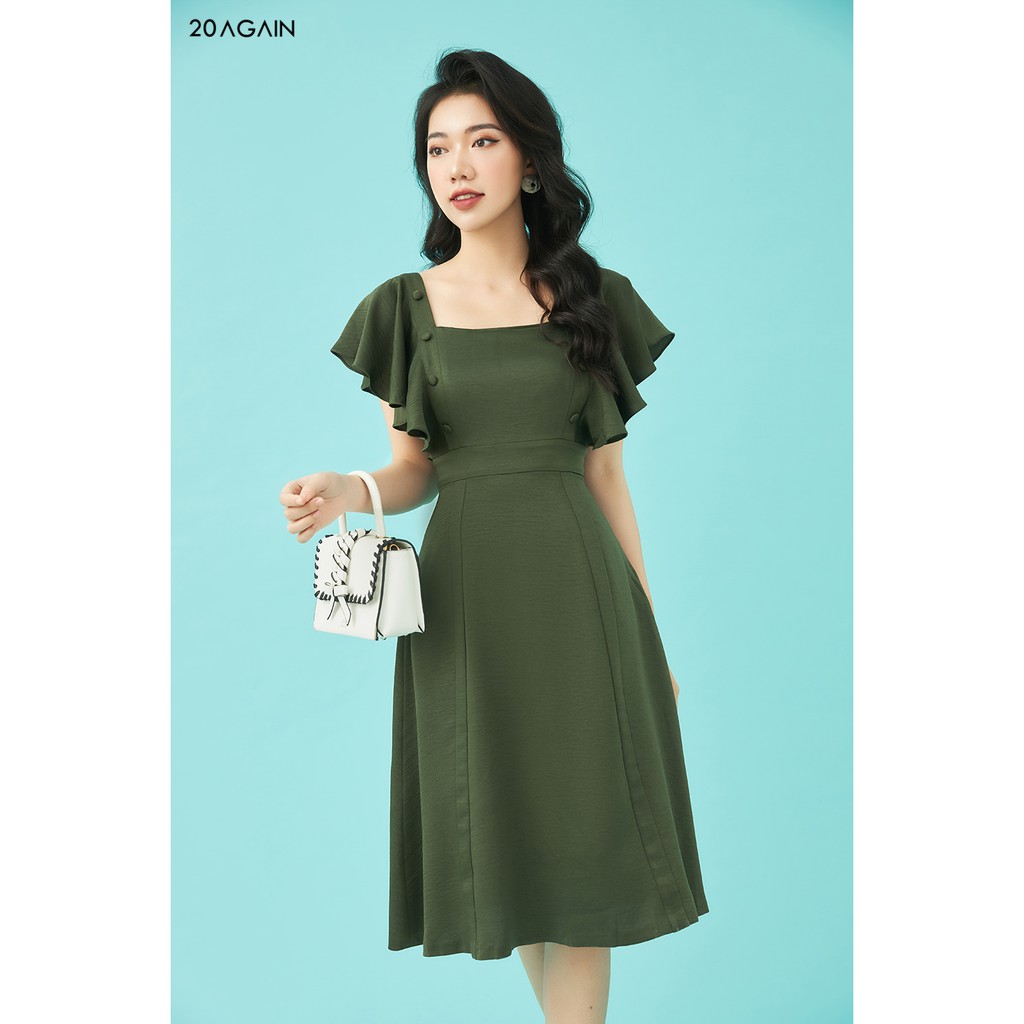 Đầm Xòe 2 Bên Đính Cúc 20AGAIN DEA1069 | BigBuy360 - bigbuy360.vn