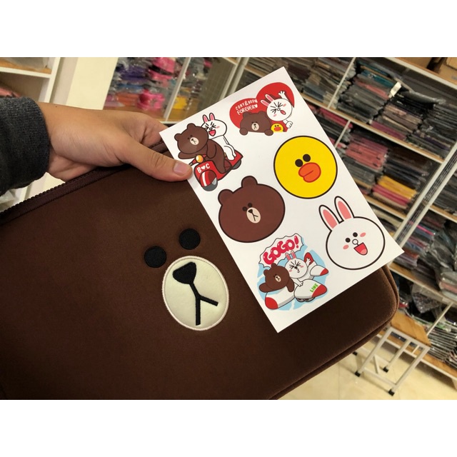 Túi chống sốc Laptop Macbook Laptop gấu Brown Hàn Quốc (có quai)