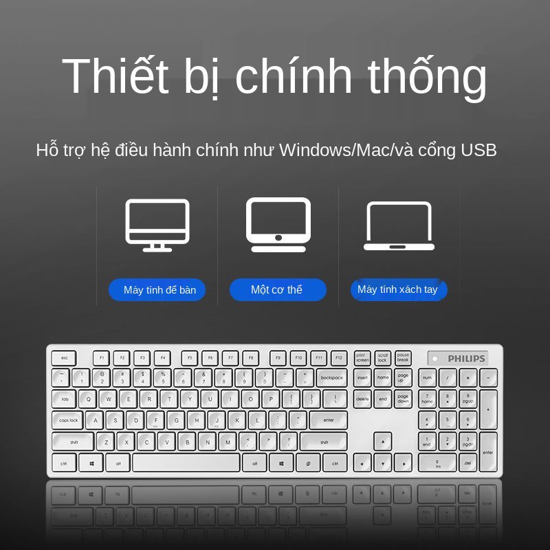 Bộ bàn phím và chuột không dây Philips máy tính để văn phòng kinh doanh nhà Nước bắn tung toé | BigBuy360 - bigbuy360.vn