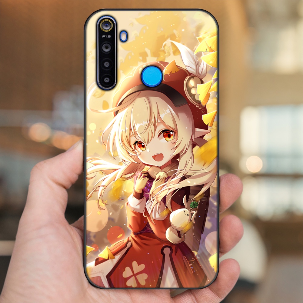 Ốp lưng Realme 5, 5 Pro viền đen in hình Klee Genshin Impact