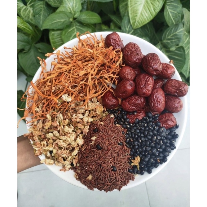 Trà gạo lứt đông trùng hạ thảo loại ngon nhất 1 kg đẹp da dáng tăng cường sức khoẻ