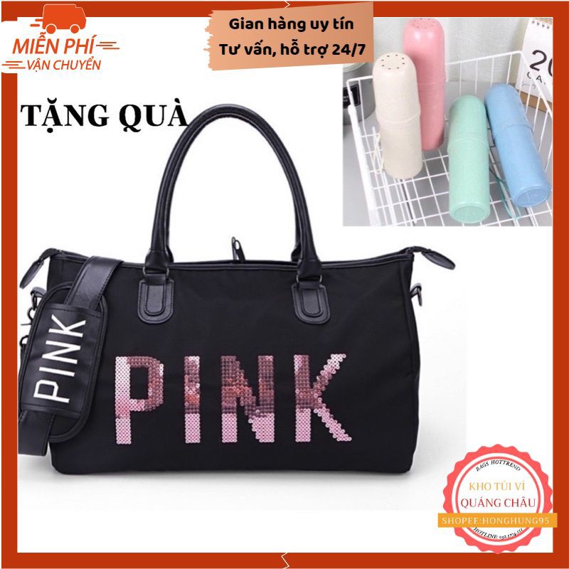 Túi Du Lịch FREESHIP Mua Túi Xách Du Lịch Pink Chống Thấm Nước Size Đại Tặng Ống Đựng Đồ Cá Nhân Tiện ích