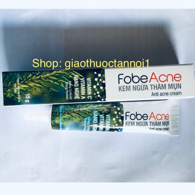 Kem ngừa thâm mụn FobeAcne (vitamin C, vitamin A nano nghệ- giảm mụn, mờ thâm) 15g fobe acne