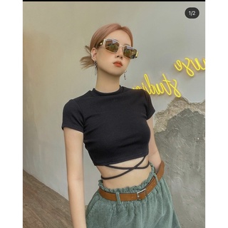 Áo Thun Croptop Nữ Đan Dây Eo Sexy