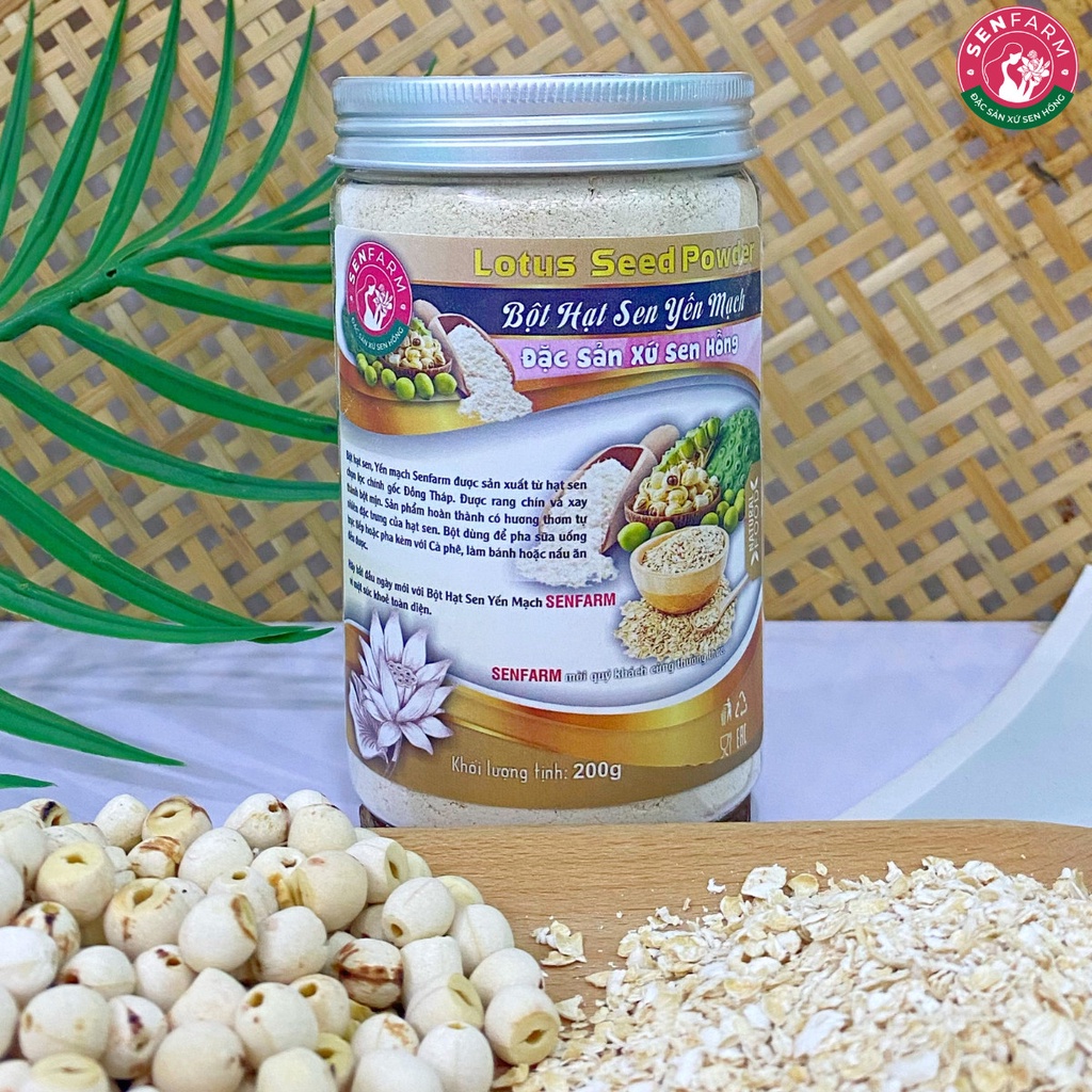 Bột Hạt Sen, Yến Mạch nguyên chất Senfarm - Không đường