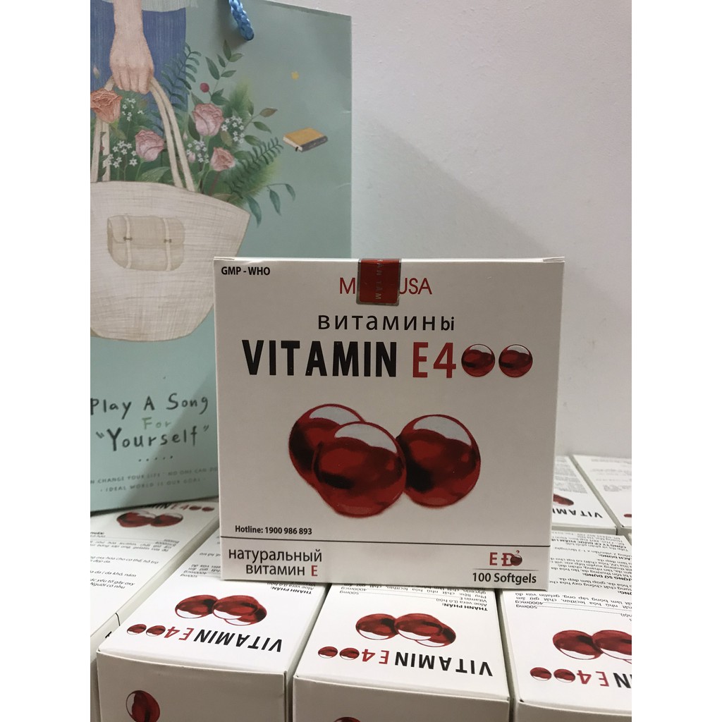 VITAMIN E 400 Đỏ kèm lô hội giúp sáng và đẹp da (Hộp 10 vỉ * 10 viên) | BigBuy360 - bigbuy360.vn