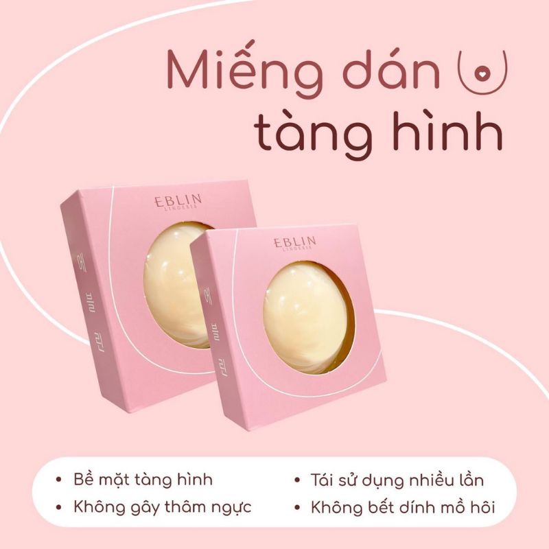 Miếng dán ngực silicon nhiệt tự thân Eblin dán ti siêu mỏng Hàn Quốc