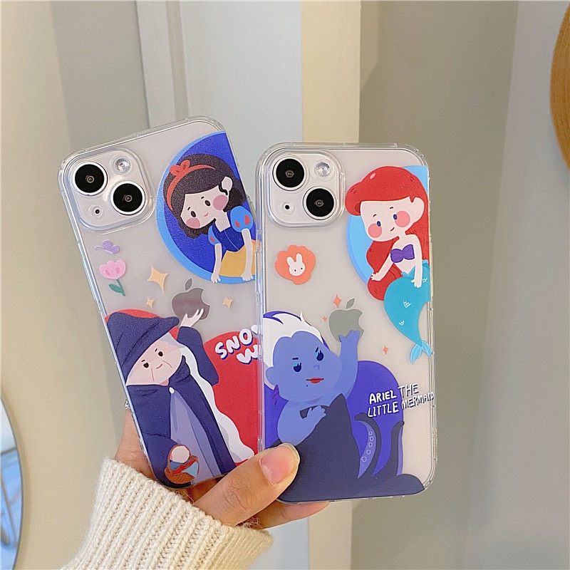 Ốp Điện Thoại Túi Khí Trong Suốt In Hình Công Chúa Disney Cho iPhone13proMax i12pro i11 i13 Xs Xr 8plus