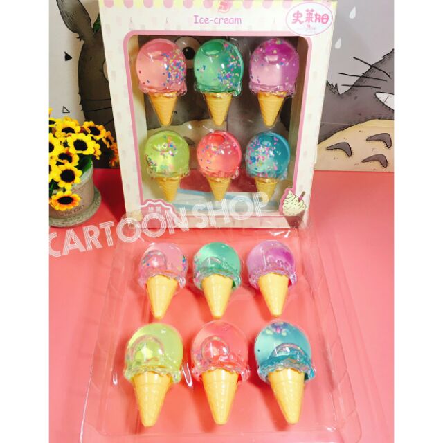Hộp 6 slime kem ốc quế