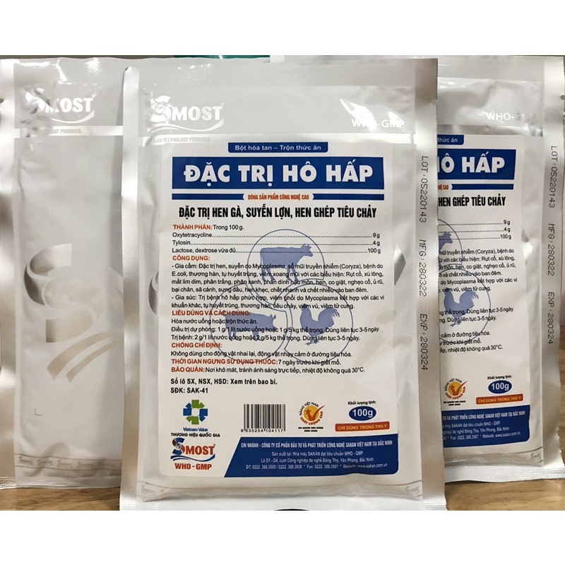 Đ.ặ.c t.r.ị b.ệ.nh hô hấp, khò khè, hen khẹc, sổ mũi, viêm thanh khí quản trên gà, vịt, heo Thú y Trường Thịnh