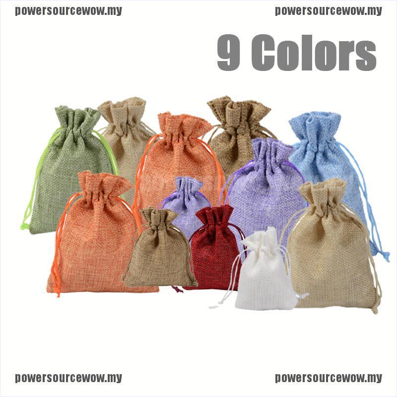 Set 10 Túi Dây Rút Vải Bố Nhiều Màu Đựng Trang Sức Tiện Dụng