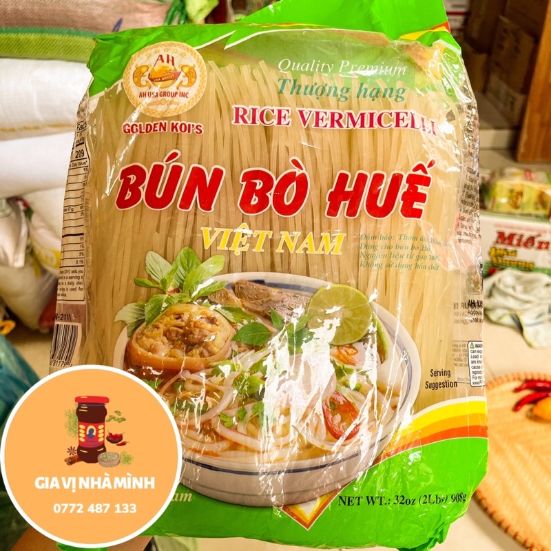 BÚN BÒ HUẾ DẠNG KHÔ HÀNG XUẤT KHẨU GÓI 908GR