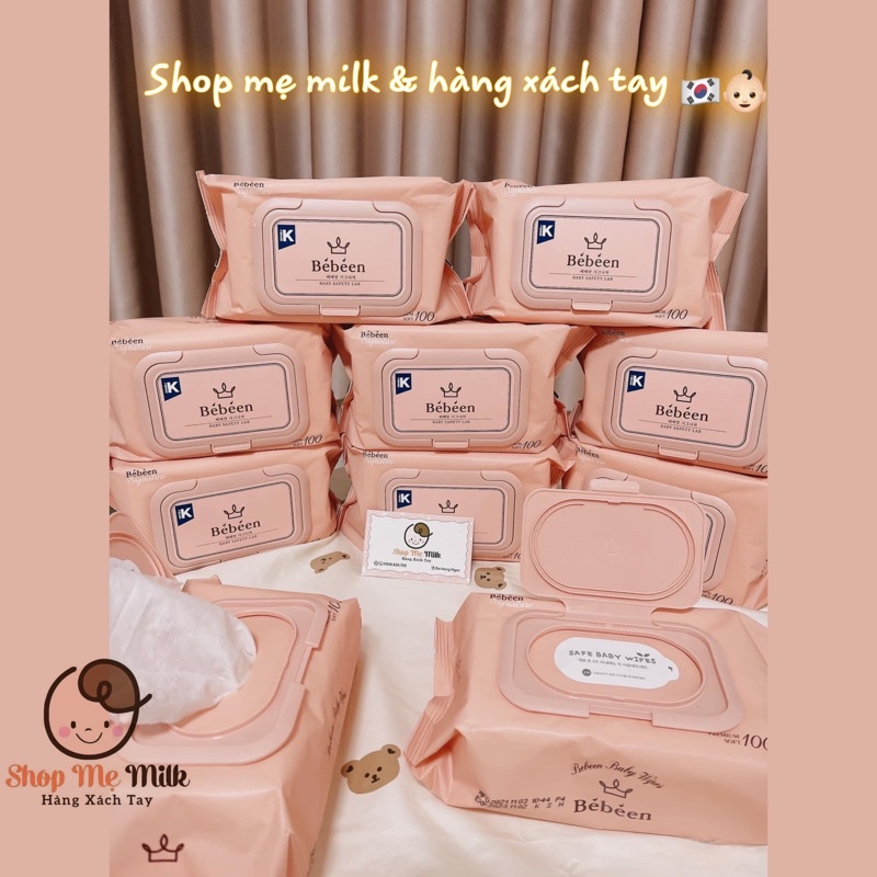 Khăn ướt Bebeen Hàn Quốc chính hãng 1 thùng 10 gói
