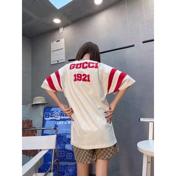 Áo thun nữ ngắn tay form rộng thương hiệu thời trang Gucci GG/GC cao cấp