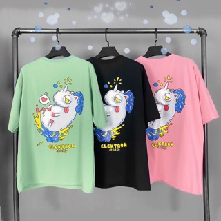 Áo thun tay lỡ - in hình kì lân unicorn Elektron 2019 Unisex nam nữ đều mặc được