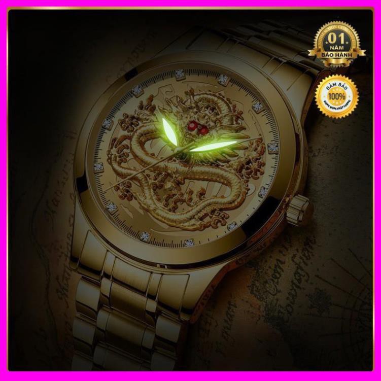 ĐỒNG HỒ NAM MẶT RỒNG 3D MẮT ĐỎ CỰC ĐẸP  TẶNG KÈM HỘP VÀ PIN DỰ PHÒNG  [ Đồng Hồ Nam Cao Cấp] | BigBuy360 - bigbuy360.vn