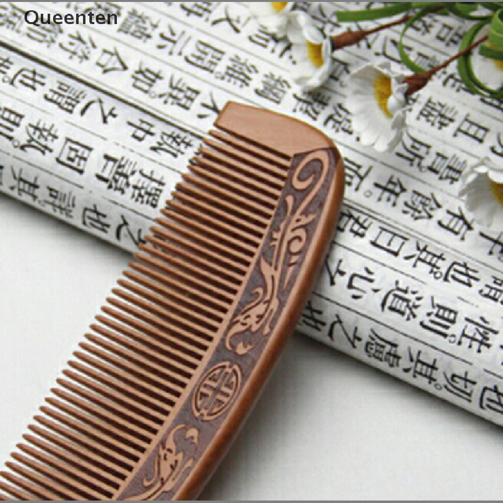 [Hàng mới về] Lược gỗ xoan đào tự nhiên đóng răng chống tĩnh điện mát xa đầu tốt cho sức khỏe