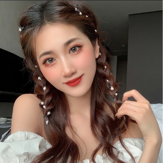 Phụ Kiện Trang Trí Tóc Đính Ngọc Trai Nhân Tạo Dành Cho Nữ