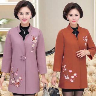 Áo khoác dạ nữ trung niên thời trang thu đông