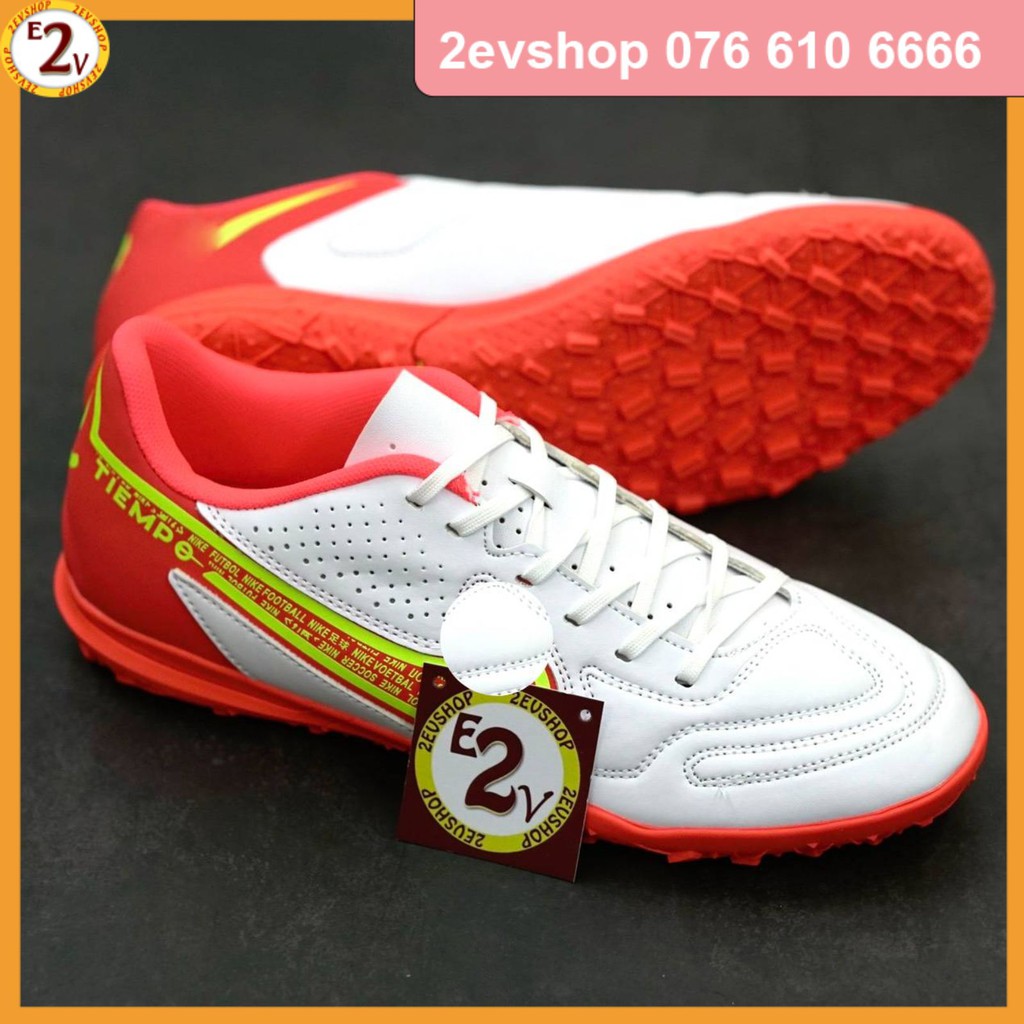 Giày đá bóng nam cỏ nhân tạo 𝐓𝐢𝐞𝐦𝐩𝐨 𝐋𝐞𝐠𝐞𝐧𝐝 𝟗 𝐀𝐜𝐚𝐝𝐞𝐦𝐲 Trắng Đỏ, giày đá banh thể thao hot trendy - 2EVSHOP