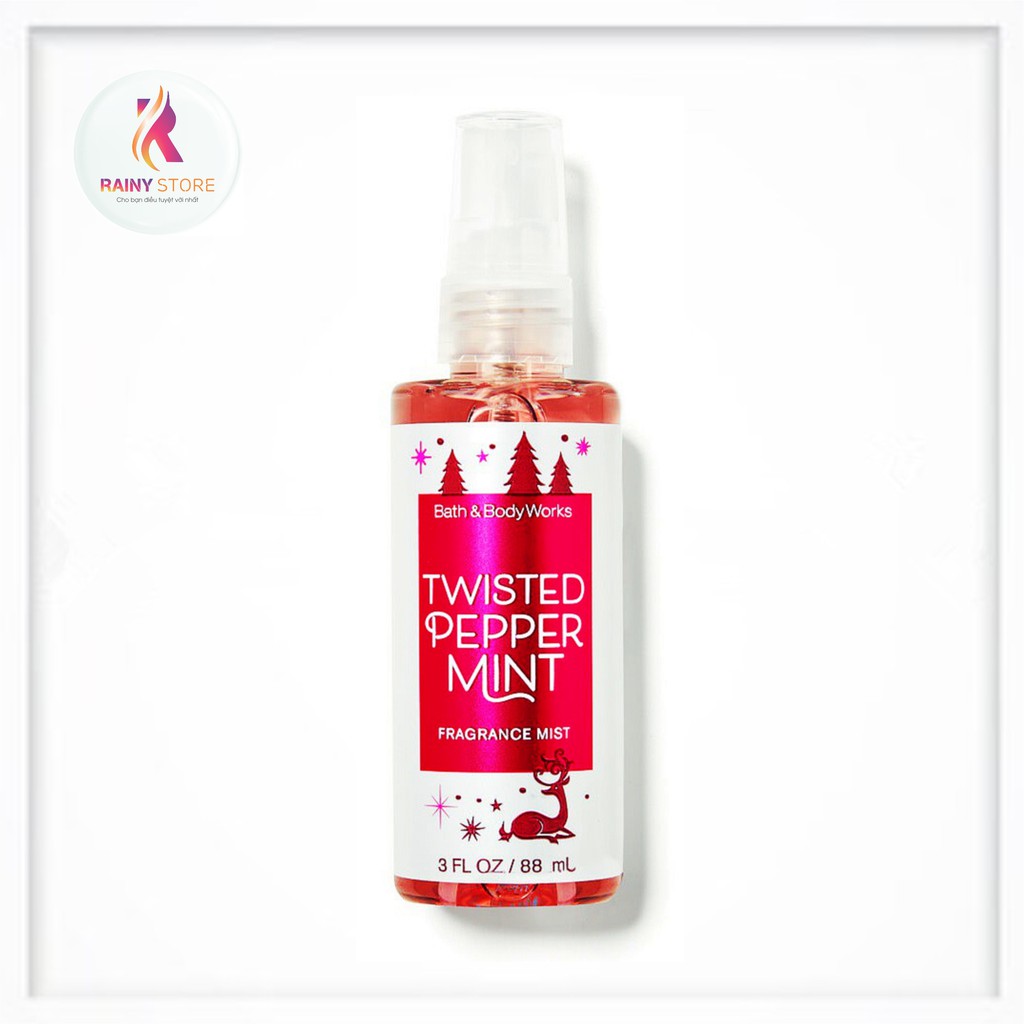 Xịt thơm toàn thân mini Bath & Body Works Twisted Peppermint 88ml