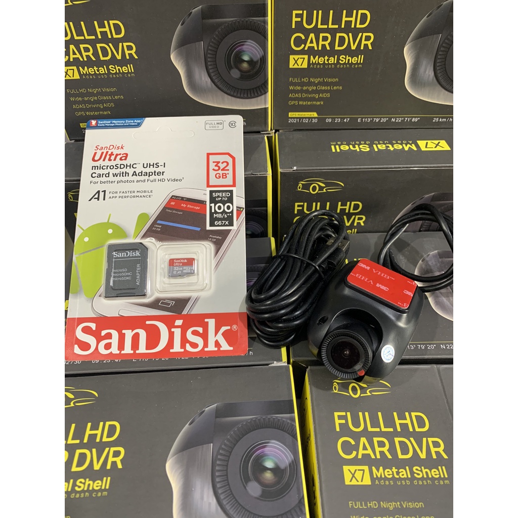 Camera Hành Trình Ô Tô Chính Hãng X7 , Full HD 1080p, Tích Hợp Màn Hình Android - Cổng USB