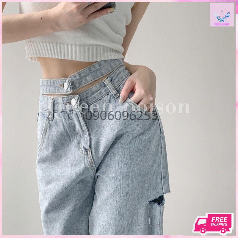 Quần jean ống rộng nữ hàng quảng châu cao cấp