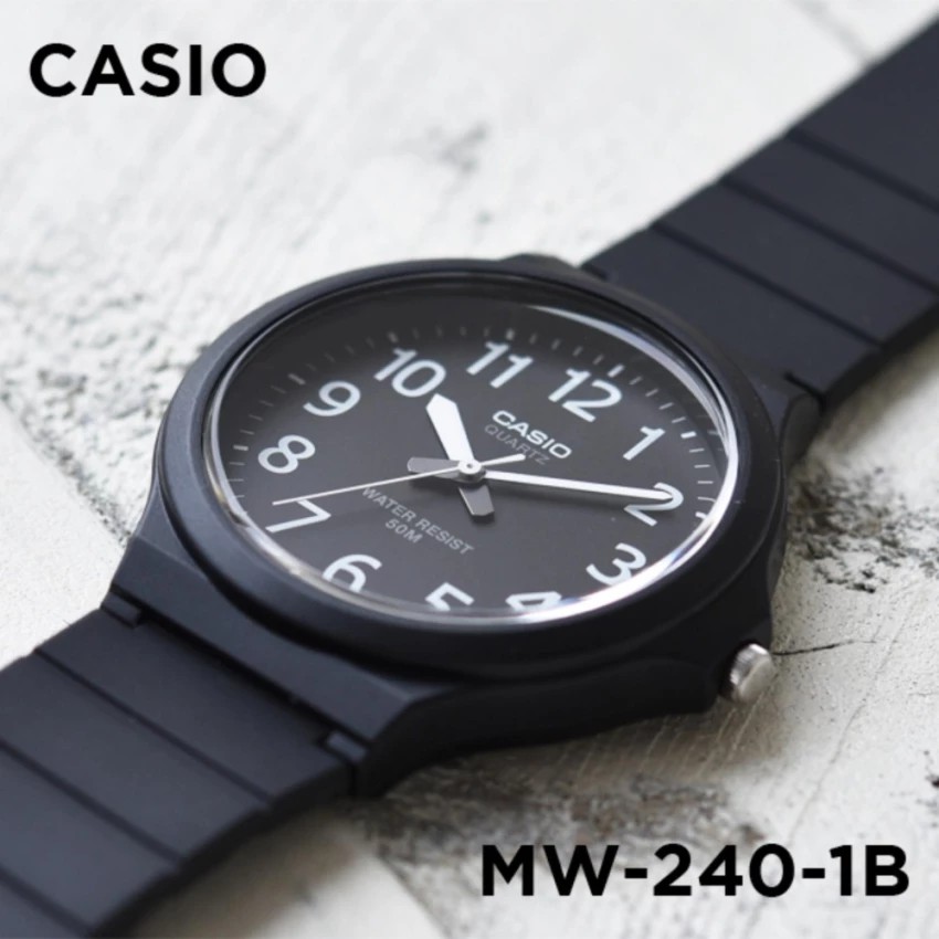 Đồng hồ nam dây nhựa Casio chính hãng Anh Khuê MW-240-1BVDF