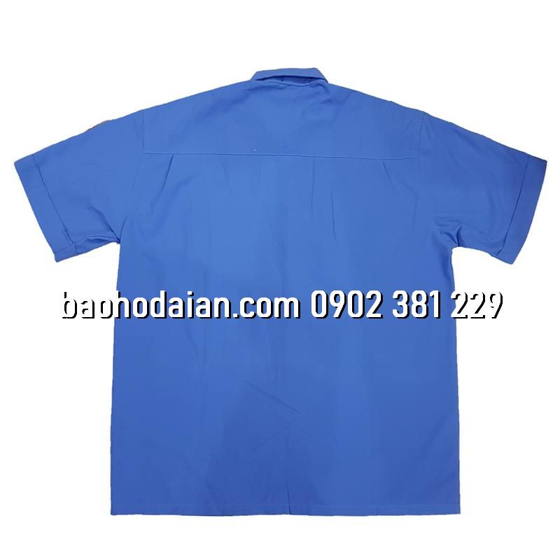 Áo bảo vệ cộc tay vải kate ford thấm hút mồ hôi kèm logo tay ngực