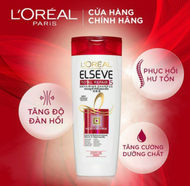 Dầu gội Phục Hồi Tóc L'oreal Paris Elseve Total Repair 5 Repairing Shampoo 130ml